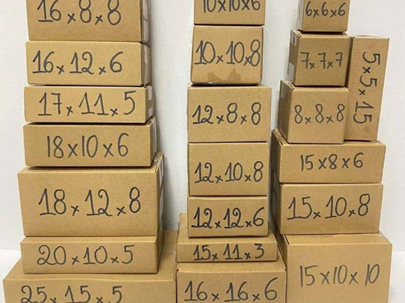 Kích thước thùng carton chuyển nhà được làm với nhiều kích cỡ khác nhau