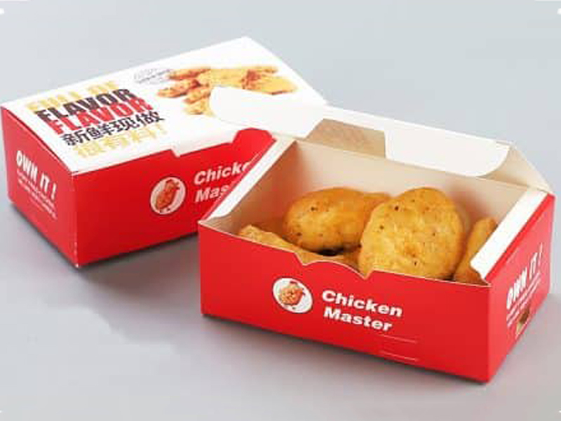 Màu sắc các mẫu in hộp giấy đựng gà rán phải rõ nét