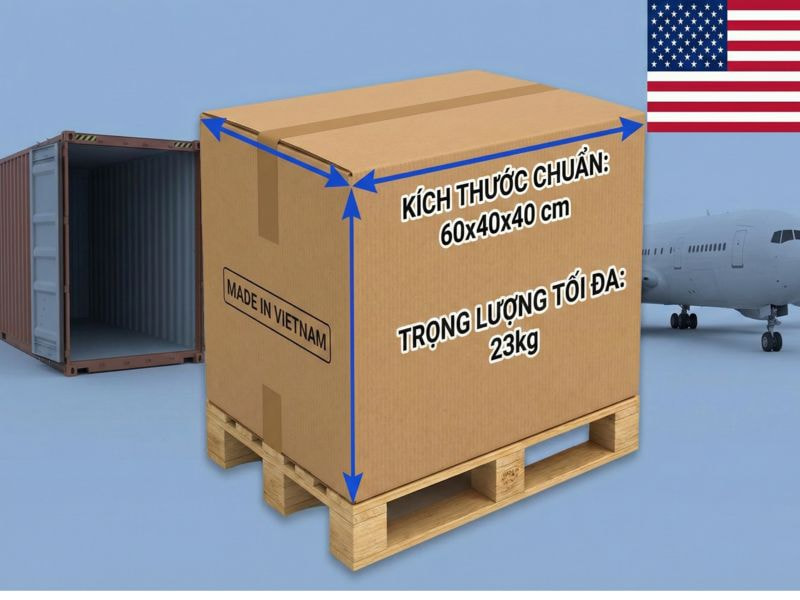 Quy cách thùng carton đóng hàng đi Mỹ