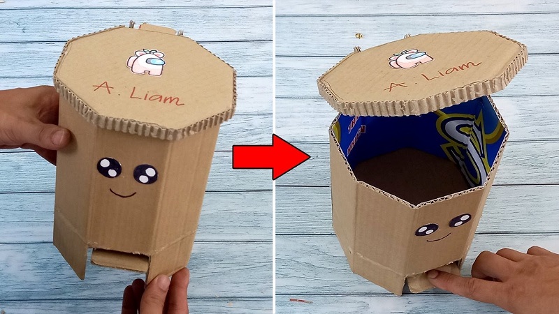 cách làm hộp đựng bút bằng bìa carton, quy tình làm hộp đựng bút bằng bìa carton