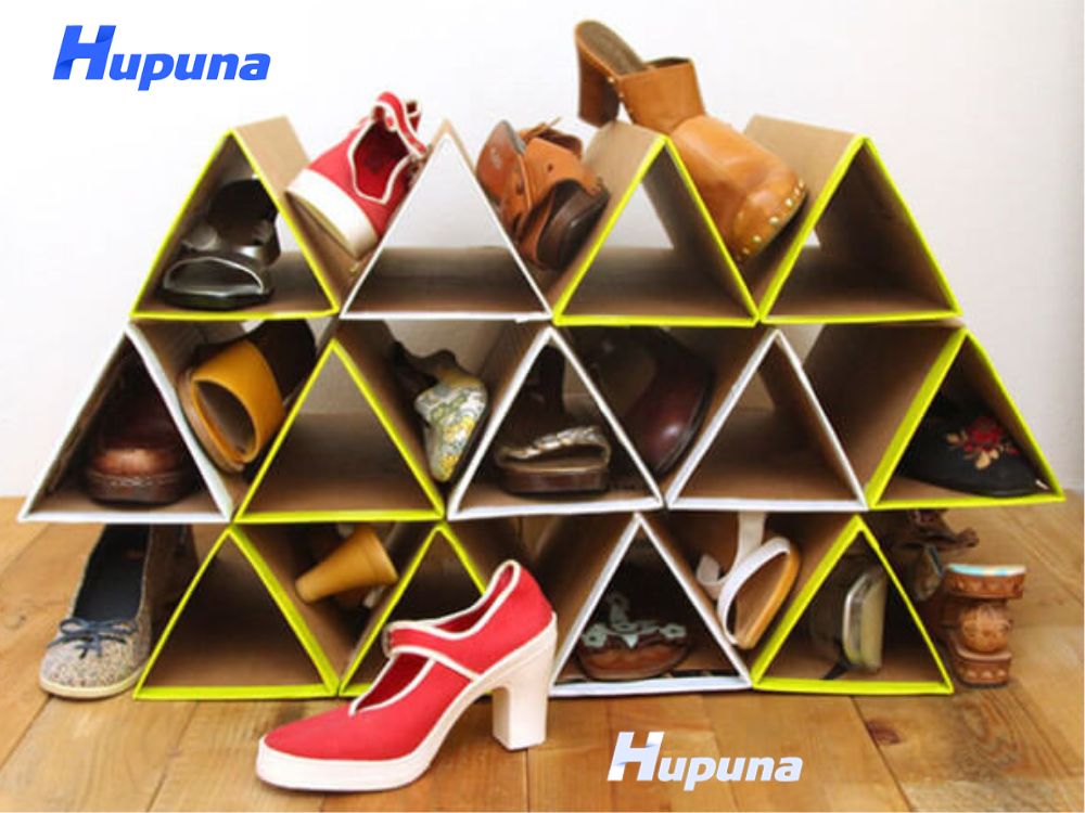 Cách làm kệ giày bằng bìa carton hình tam giác